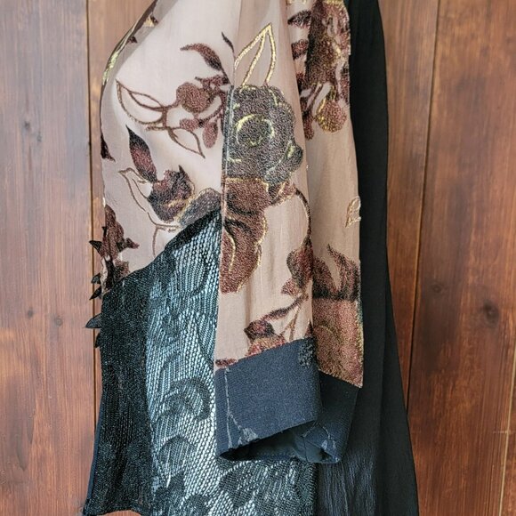 Vintage Spencer Alexis S/M Burnout Velvet Silk Lace Jacket Whimsigoth Boho Glam - Picture 7 of 12